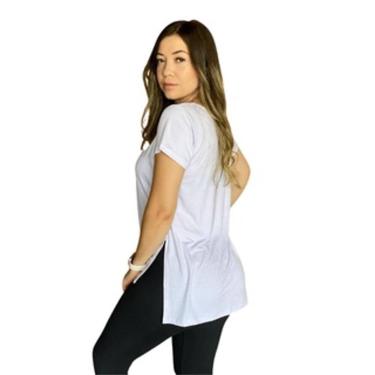 Imagem de Blusa Long Line sobre legging - Tapa Bumbum - Jinkingstore, Branco, P