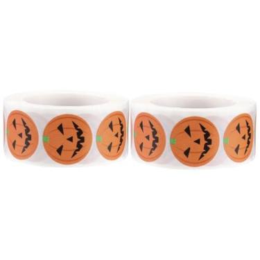 Imagem de ERINGOGO 2 Peças Adesivo De Halloween Envelope De Halloween Suprimentos De Halloween Adesivo De Careta De Abóbora Complicada Decoração De Halloween Adesivos De Abóbora Círculo Adesivos