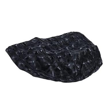 Imagem de Touca de natação PU, touca de natação de águas termais à prova d'água para proteger seus cabelos e orelhas para homens e mulheres para entusiastas da natação(Pérola negra)