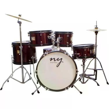 Imagem de Bateria Acústica Infantil Junior 2T Vinho Com Banco New York