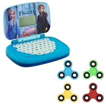 Imagem de Kit Laptop Infantil Educativo Candide Frozen Bilíngue + 1 Fidget Spinn