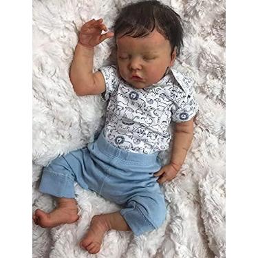 Imagem de Bonecos Renascidos,Bonecos Renascidos de 2,5 kg,macios 48cm Reborns Premie Boneca Recém-Nascida Gêmea Pintura à Mão Bonecas Reais Bonecas que Parecem Presentes Reais