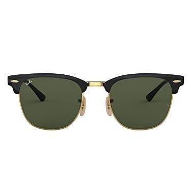 Imagem de Óculos de Sol Ray-Ban Clubmaster Metal 0RB3716 187 Tam 51 / Preto/Ouro - Lentes Verde