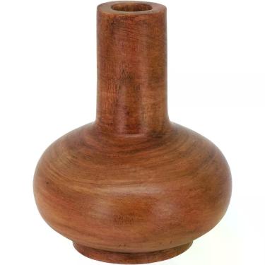 Imagem de Vaso Decorativo Enfeite Casa Madeira 16x13x13cm Natural