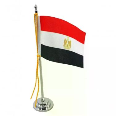 Imagem de Mini Bandeira De Mesa Egito 15 Cm Poliéster