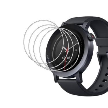 Imagem de Tznzxm [Pacote com 4] Protetor de tela compatível com Amazfit T-Rex 3 Smart Watch, protetor de tela de vidro temperado sem bolhas HD transparente para Amazfit T-Rex 3