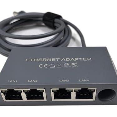 Imagem de Adaptador Ethernet Compativel p/Starlink Gen 3 V4 Mini 4 Portas RJ45 Switch Gigabit 1000 Mbps Conexão Rápida Rede Mesh PC Notebook Smart TV Alta Velocidade Plug Play