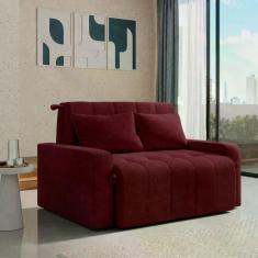 Sofá Cama 2 Lugares 138cm Amora New Vinho Matrix, Vinho Sofá Cama 2 Lugares 138cm Amora New Vinho Matrix, Vinho