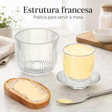 Imagem de Manteigueira Francesa Graffiato De Vidro Transparente 11cm - Hauskraft