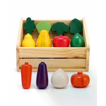 Imagem de Brinquedo Minicozinha - Caixa de frutas, legumes e verduras em Madeira