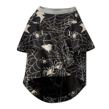 Imagem de Pet Passion Multipack 100% algodão orgânico camiseta de manga curta para cães para todas as raças, preto batty, grande