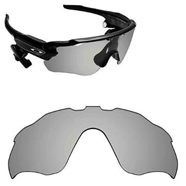Imagem de Lentes de reposição polarizadas Alphax/acessórios para Oakley Radar Pace OO9333 - Várias opções, Silver Titanium Polarized, One Size
