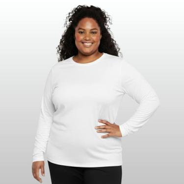 Imagem de Camisa Térmica Feminina Plus Size Manga Longa Proteção UV 50+ Frio e C