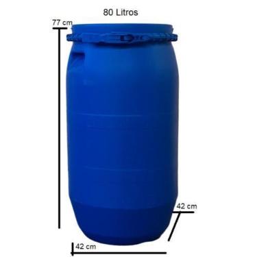 Imagem de Bombona/barrica/tambor Plástico 80 litros  - com Tampa de encaixe e Ci