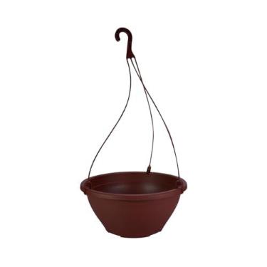 Imagem de Vaso De Planta Plástico Redondo Versátil Decorativo Com Alça 3,5 Litros Jardim Horta Flores Plantas (Marro Tabaco)