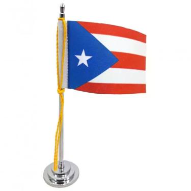 Imagem de Mini Bandeira De Mesa Da Porto Rico 15 Cm Poliéster