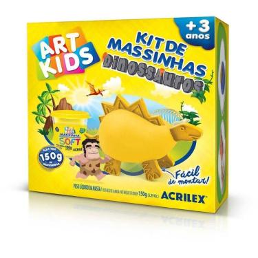 Imagem de Massa para Modelar Criativa ART KIDS Dinossauro 3 Amarelo