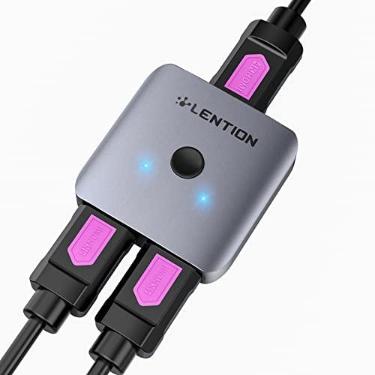 Imagem de LENTION Interruptor HDMI 2 em 1, divisor HDMI 4K @60Hz de alta resolução, adaptador de comutador 3-HDMI com indicador de LED, compatível com laptops, PC, Xbox Series, PS5/4/3, Roku, Fire Stick (S32)