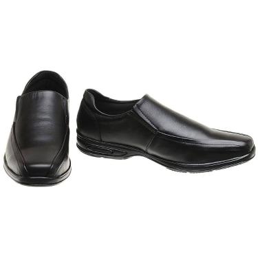 Imagem de Sapato Social Masculino Comfort Couro Bico Quadrado Ortopédico Macio P