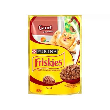 Imagem de Ração Úmida para Gato Adulto Sachê - Friskies Carne ao Molho 85g, Carn