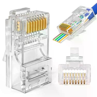 Imagem de Conector de Rede CDC-2862 EZ Crimp Cat5e Vazado Passagem 10 Unidades Código dos Cabos