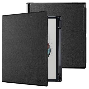Imagem de CoBak Capa para tablet Boox Note Air 4 C/3 C - Nova capa leve de poliuretano e capa traseira rígida com suporte de caneta integrado, hibernar