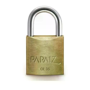 Imagem de Cadeado Papaiz Cr 35mm para Portão Janela Cofre Baú Porta Mala Latão, 