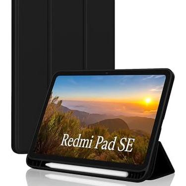 Imagem de Capa Case PREMIUM para Redmi Pad SE 11" com Compartimento para Pencil Anti-impacto Tampa Magnética (Preto)