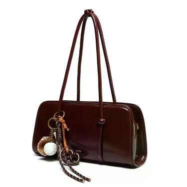 Imagem de Bolsa RTPRTP Marrom em Couro PU Brilhante 19,5 x 14 x 6 cm