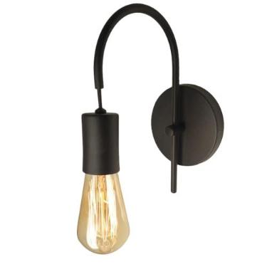 Imagem de Arandela Moderna Abajur de Parede - Luminária para Quarto e Cabeceira de Cama, Iluminação Suave LED Bivolt 110/220V, Design Minimalista para Decoração Contemporânea (Preto,2)