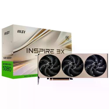 Imagem de Placa de Vídeo Inspire 3X OC Geforce RTX5080 16GB GDDR7 com Refrigeração Triple Fan MSI