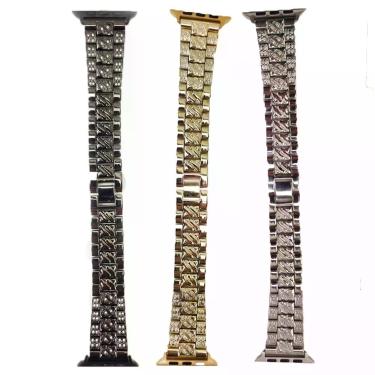 Imagem de 3 Pulseiras Smartwatch Pedra Strass Smartband Aço 3 Elos