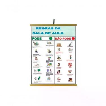 Imagem de Painel Educativo Sonho de Criança Regras da Sala de Aula Plastificado 120cm X 90cm 01 Unidade