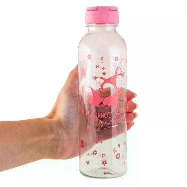 Imagem de Garrafa Pequenos Passos 500ML com Alça Circular em Polietileno Tereftalato para Atividades Cotidianas Trabalho Academia