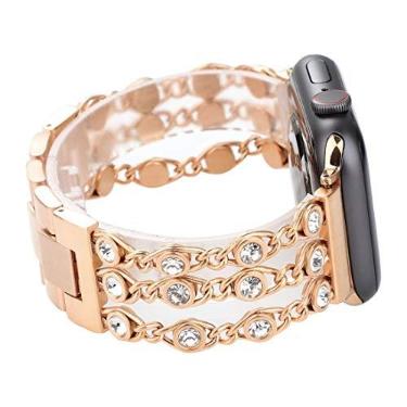 Imagem de Pulseira Luxury Euforia compatível com Apple Watch 41mm 40mm 38mm - Marca LTIMPORTS (Rose Gold)