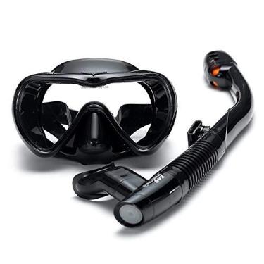 Imagem de Qudai Conjunto de Snorkel à Prova de Fugas Óculos de Snorkeling Anti-embaçante para Natação Óculos com Respiração Fácil Tubo de Snorkel Seco para Snorkeling Natação Mergulho autônomo