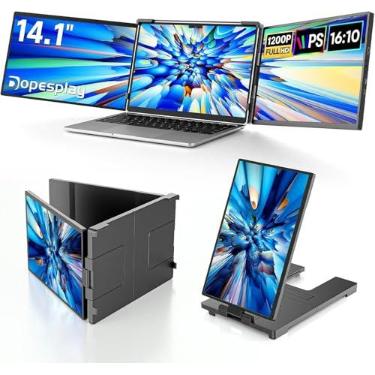 Imagem de Dopesplay Extensor de tela de laptop, monitor portátil triplo de 35.6 cm para laptop, monitor FHD 1200p IPS extensor de tela para 35.6 cm-43.9 cm carrega uma unidade flash USB, compatível com Windows