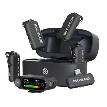 Imagem de Hollyland Lark MAX 2 Combo Versão 4 Pessoas, Microfone Lavalier Sem Fio, Ideal para Gravação com Várias Pessoas, Microfone para Câmera, iPhone, Android, (4TX + 2RX + Case de Carregamento)