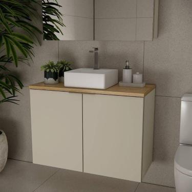 Imagem de Gabinete Nature 90cm Estilare GAB4032 Nude-carvalho - ESTILARE MÓVEIS