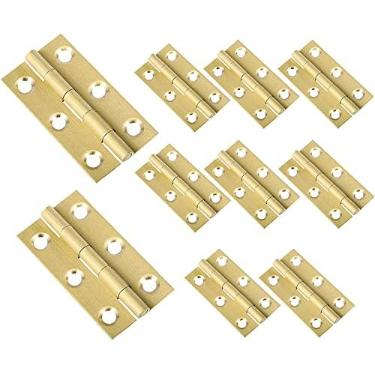 Imagem de XMHF Dobradiças de extremidade de 3,8 cm Mini dobradiças de latão sólido Gaveta de armário Dobradiças Dobráveis de Extremidade para Gaveta de Armário Caixa de Joias de Madeira 8 Peças