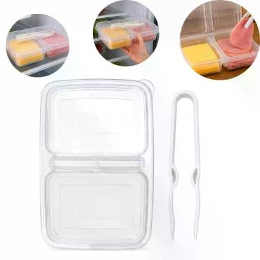 Imagem de Porta Frios Duplo com Pinça Organizador Polipropileno Higiênico BPA Fr