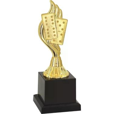 Imagem de Troféu de Dominó 600022 para Premiação com Base Retangular Dourado Vitória