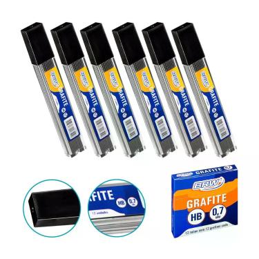 Imagem de Kit 12 Tubos de Grafite 0,7mm HB para Lapiseiras, Escrita, Desenho, An
