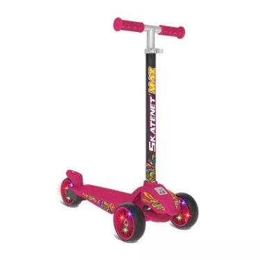 Imagem de Patinete Infantil Max Led Ajustável com Luzes e Freio Traseiro 120kg Uso Recreativo Brinquedos Bandeirante