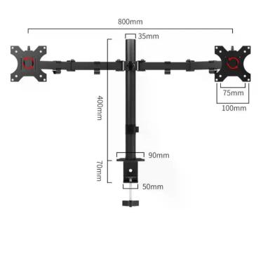 Imagem de Suporte Portátil Com Dupla Montagem de Mesa Para Monitor Com Bandeja P