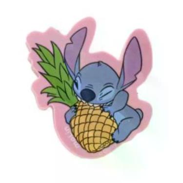 Imagem de Borracha Molin do Brasil Stitch Rosa com Abacaxi para Escritório Escola e Casa 1 Unidade Rosa