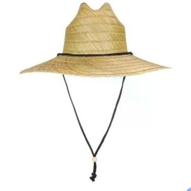 Imagem de Chapéu Praia Palha Bambu Aba Larga Moda Surf Verão Praia Unissex