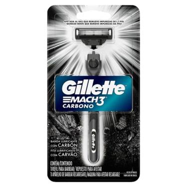 Imagem de Aparelho de Barbear Gilete Mach3 Carbono com 1 Unidade - Mach 3