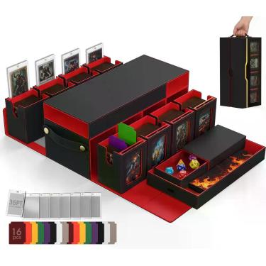 Imagem de Caixa de Deck Cortile 10-em-1 1040+ Cartas Preto Vermelho