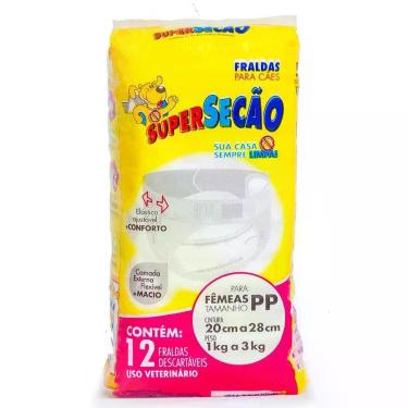 Imagem de Fralda Descartável Super Secão para Cães Fêmeas - Tamanho PP - Superse